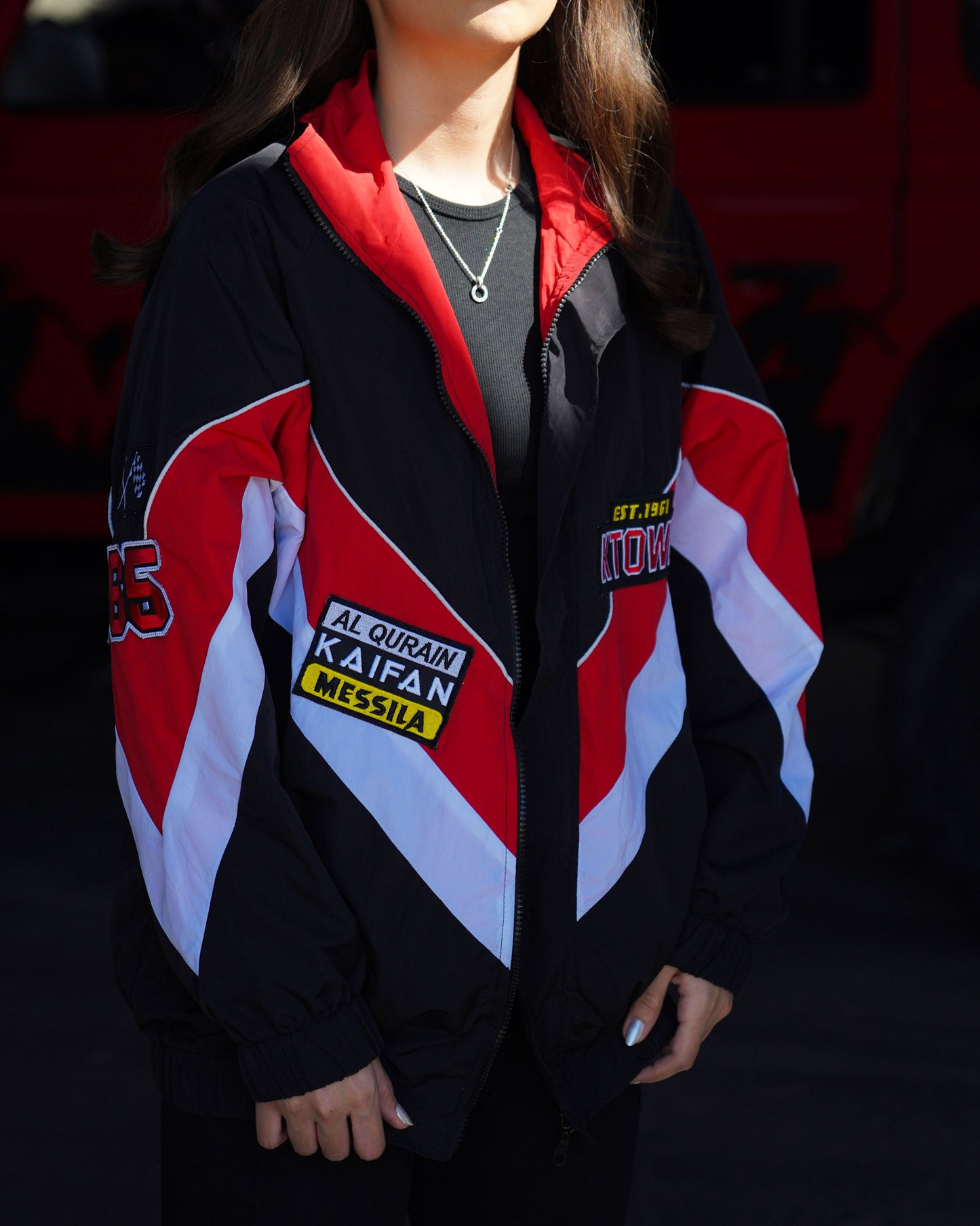 KND racing oversized patched full zip jacket