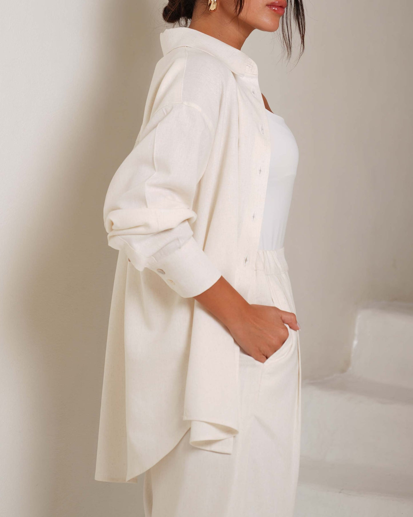 Ivory Aura Linen Shirt