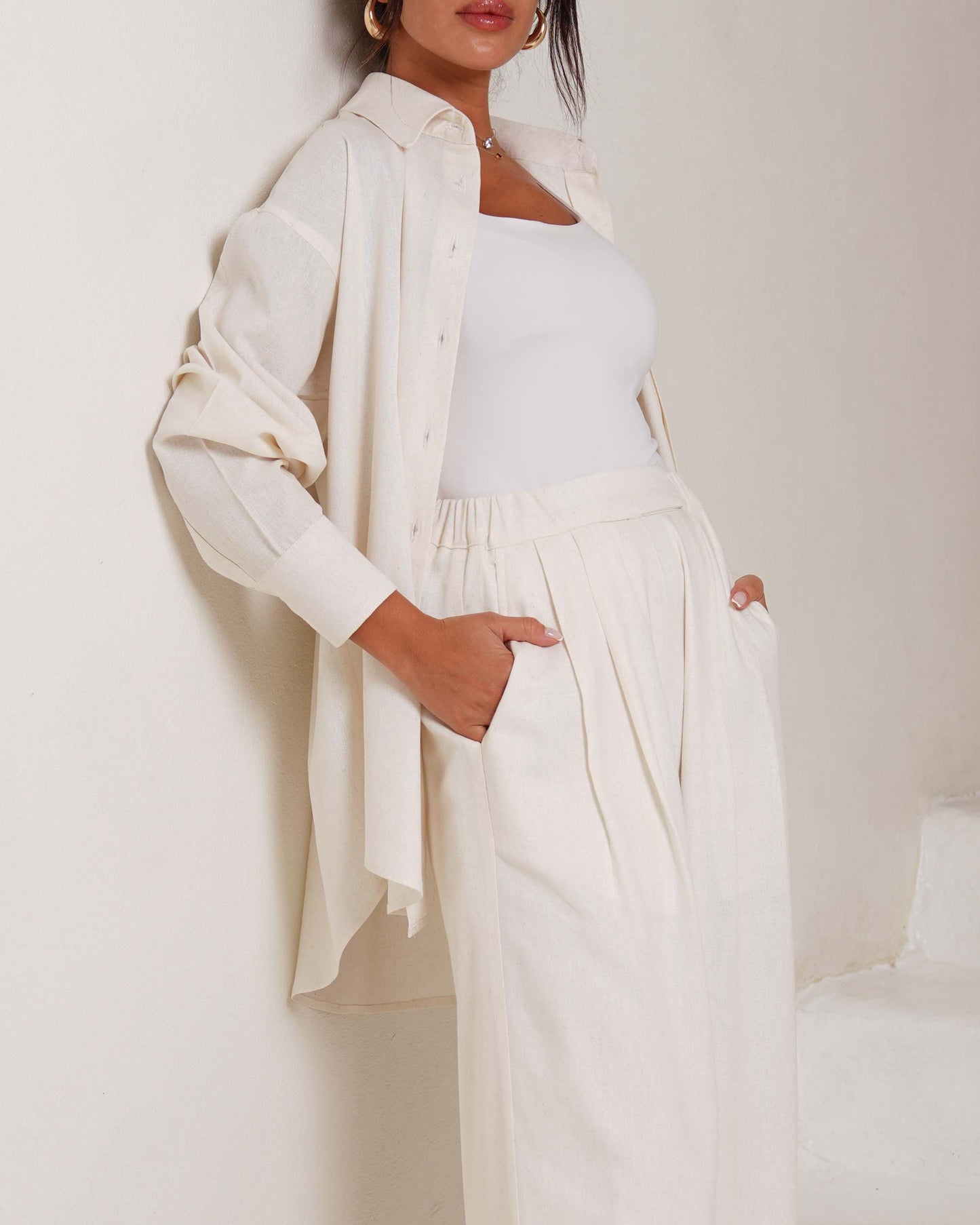 Ivory Aura Linen Shirt