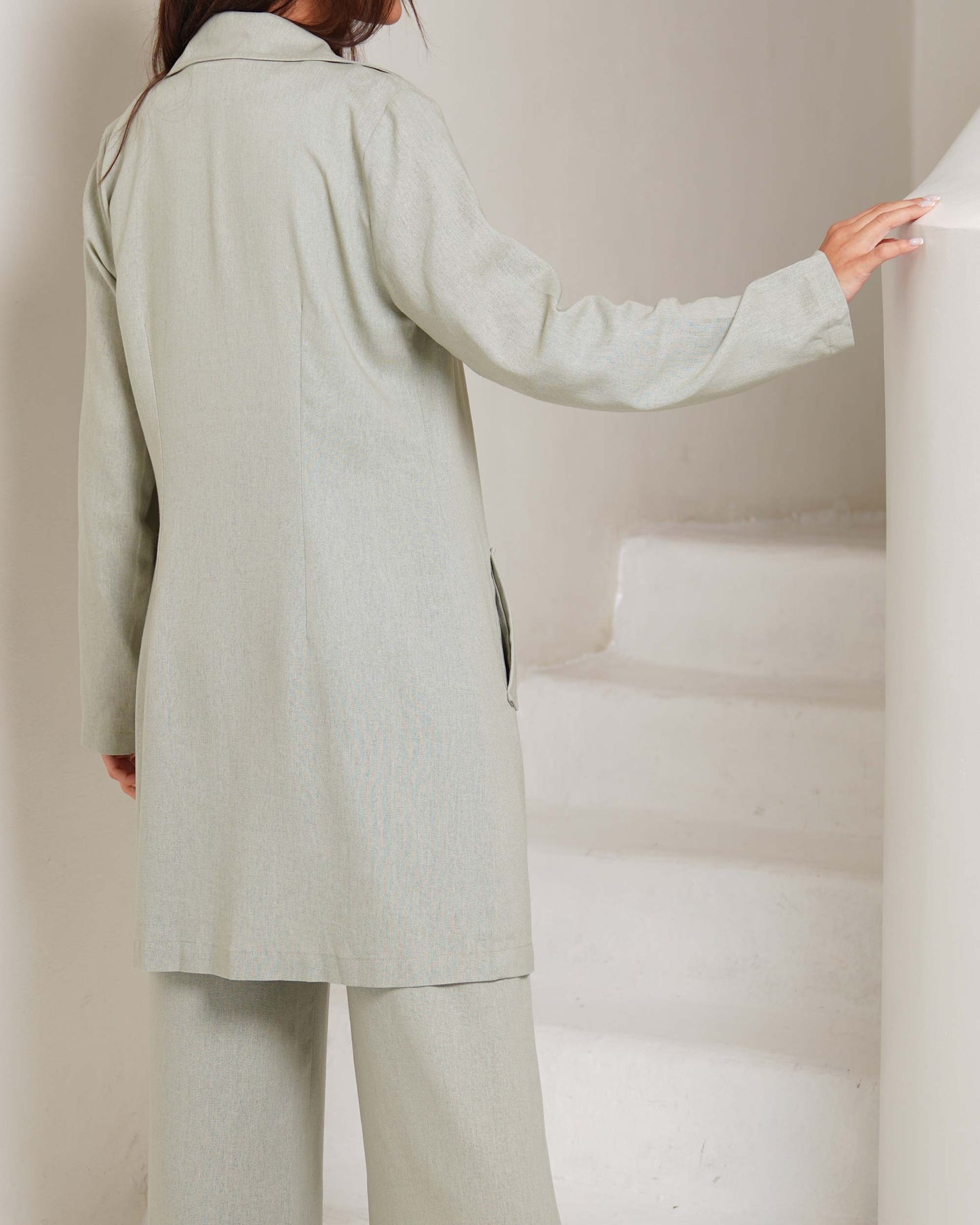 Laurel Green Linen coat