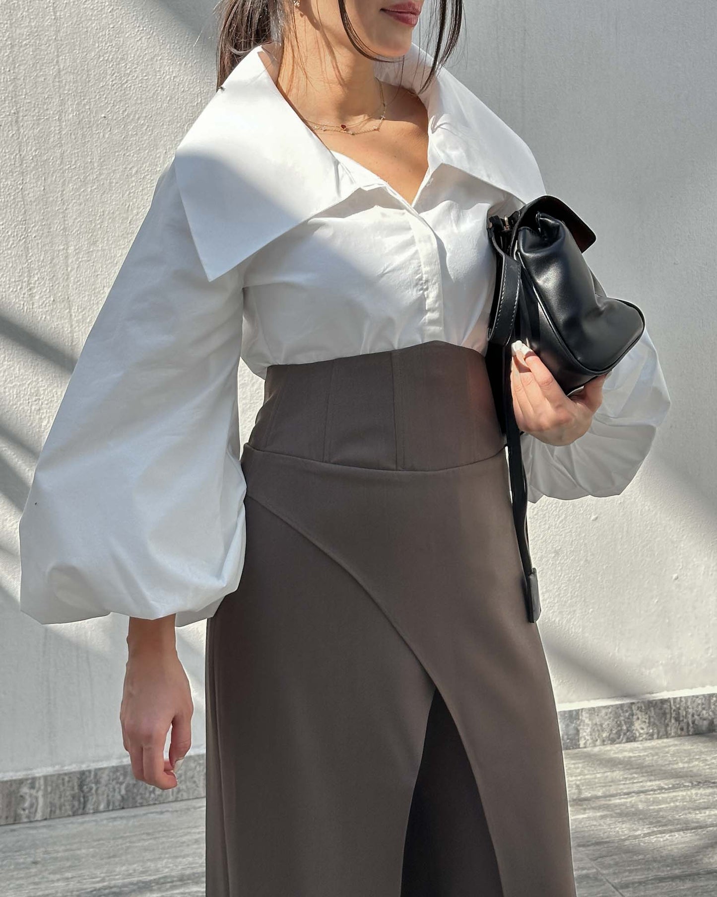 Modern Grace Fitted Button-Up Shirt