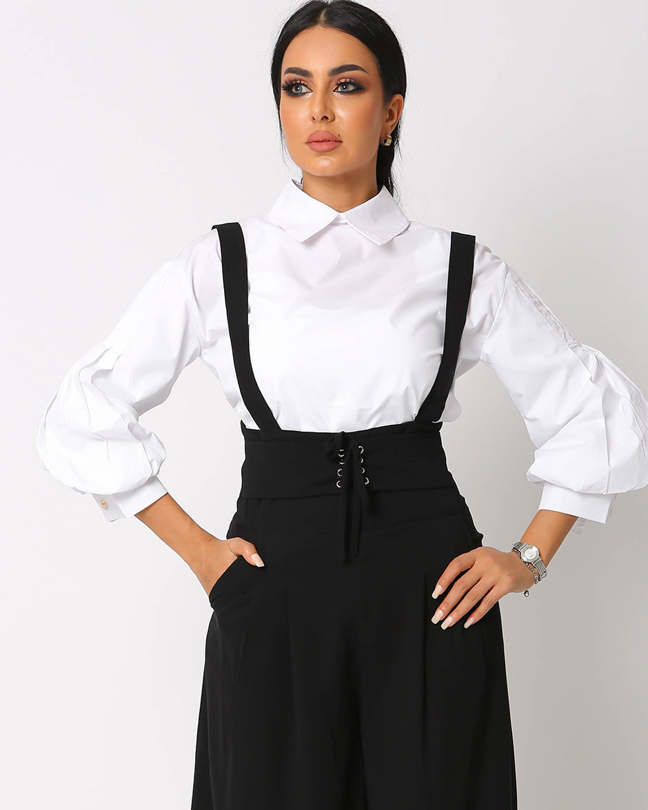 Buffed sleeves White Shirt