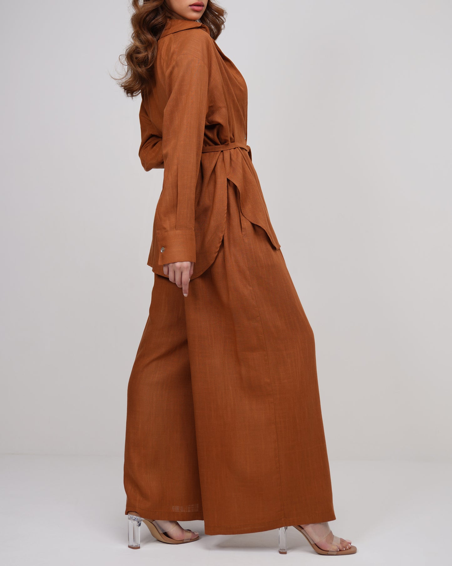 Caramel Café Linen Glide Trousers