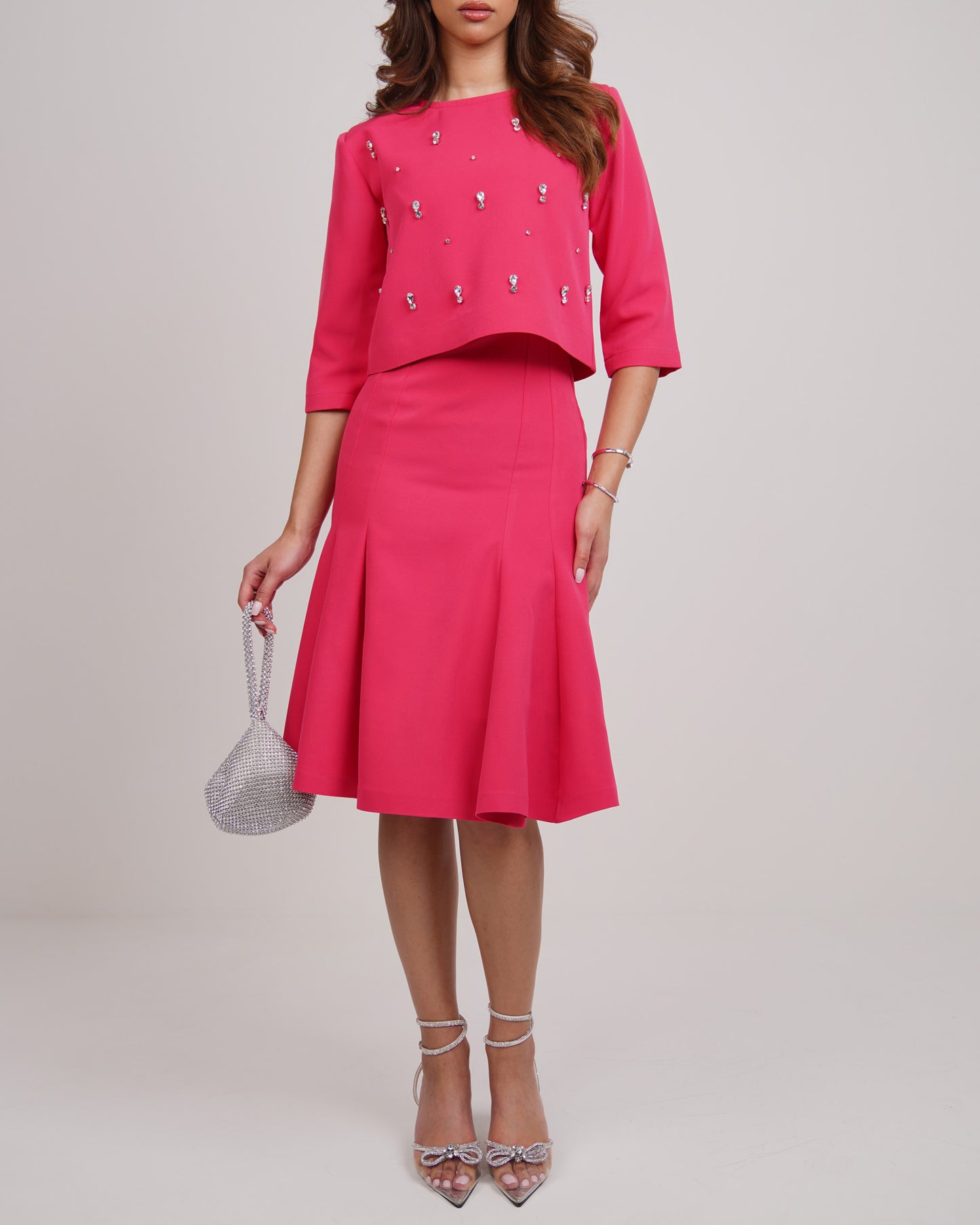Fuchsia luxe rhinestone set