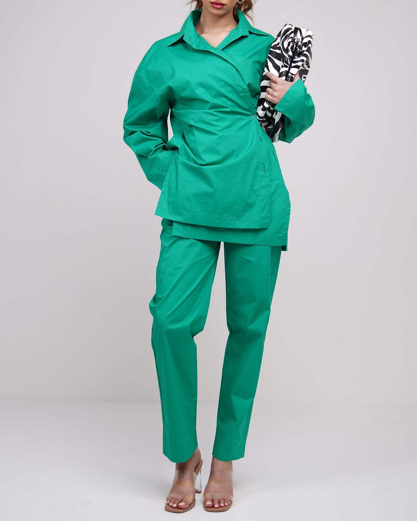 Emerald green oversized shirt