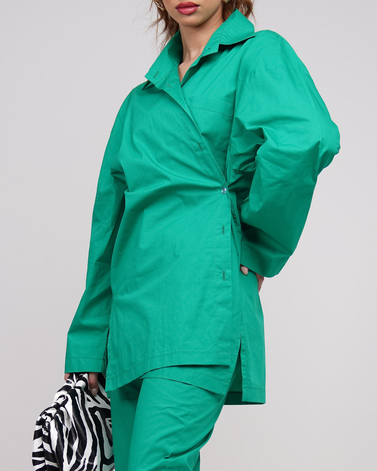 Emerald green oversized shirt