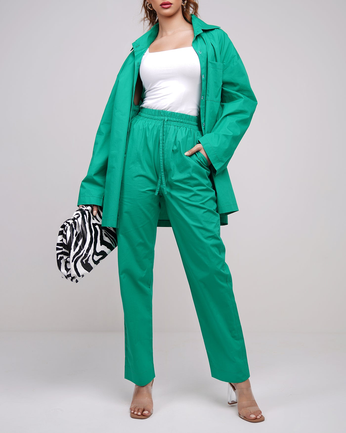 Emerald green oversized shirt