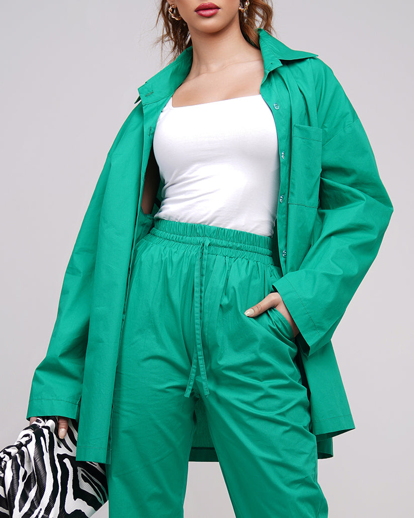 Emerald green oversized shirt