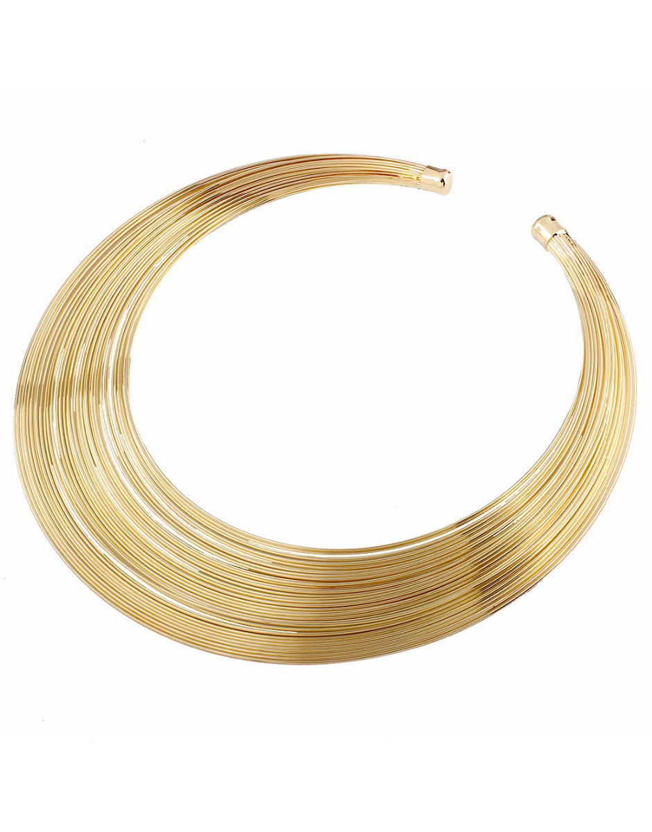 Gold Tone Layered Elegance Choker