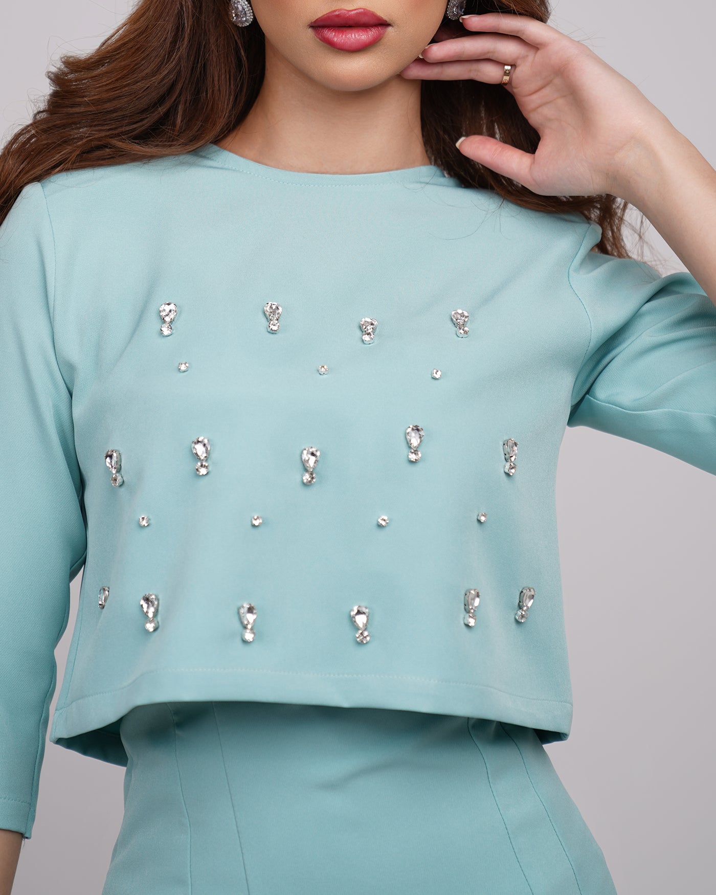 grayed jade luxe rhinestone set