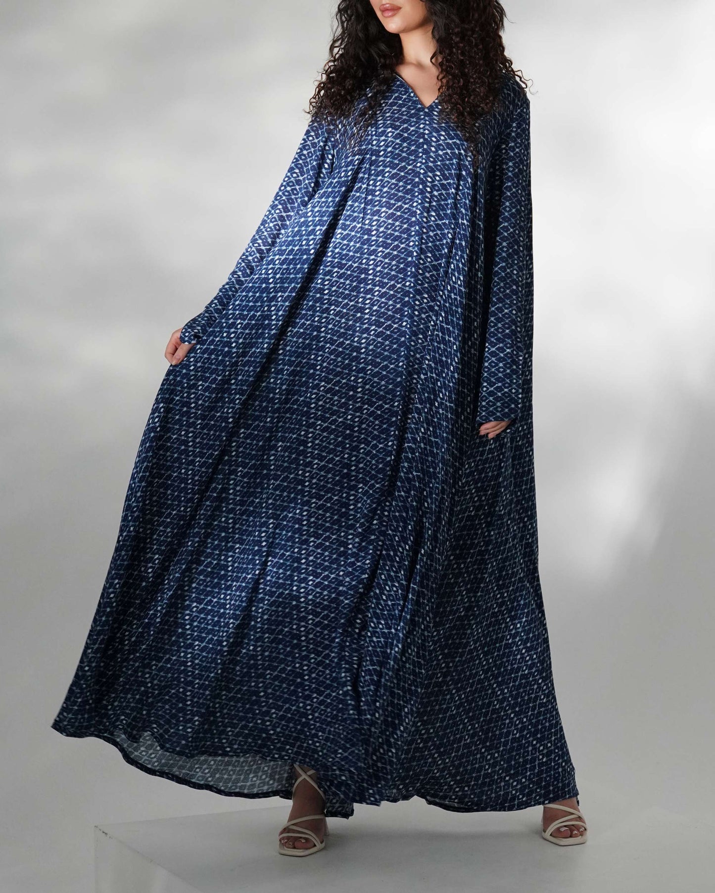 Chic Ramadan Blue Print Dress