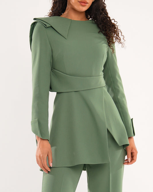 Serene Sage peplum top