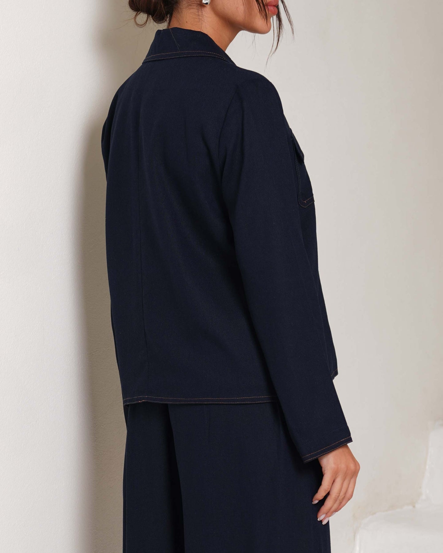 Midnight Sapphire Box Cut Shirt