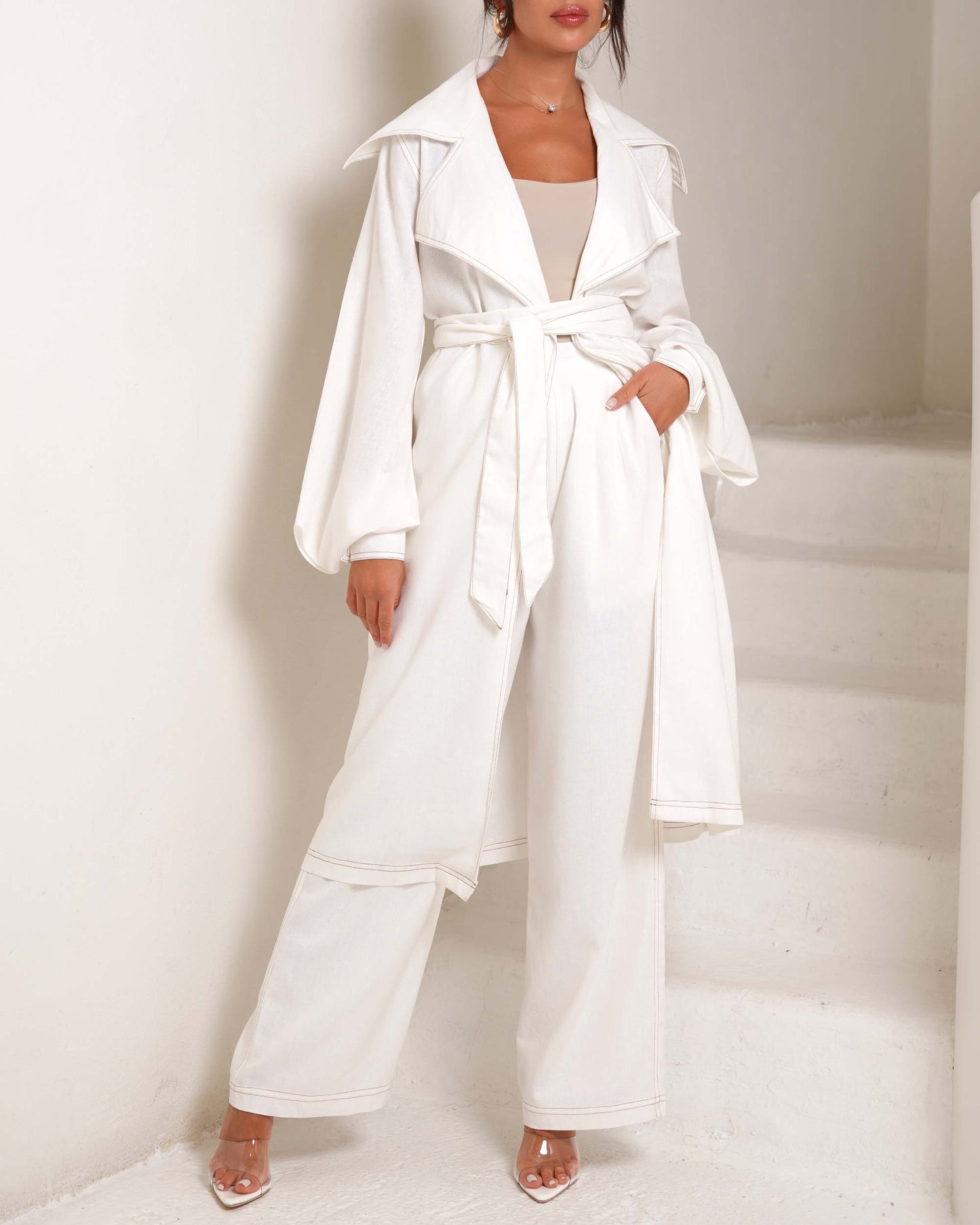 Soft White Linen Pants