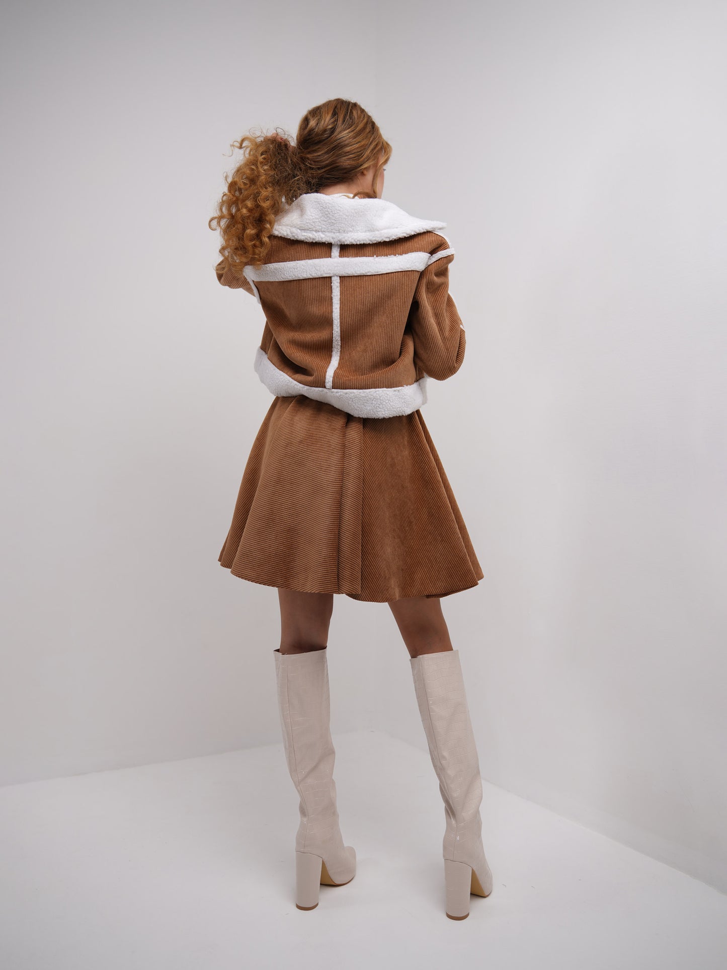 Suede brown mini skirt