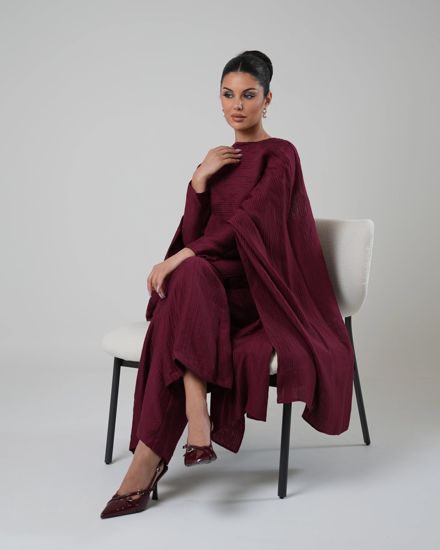 Burgundy Bloom Drape Set