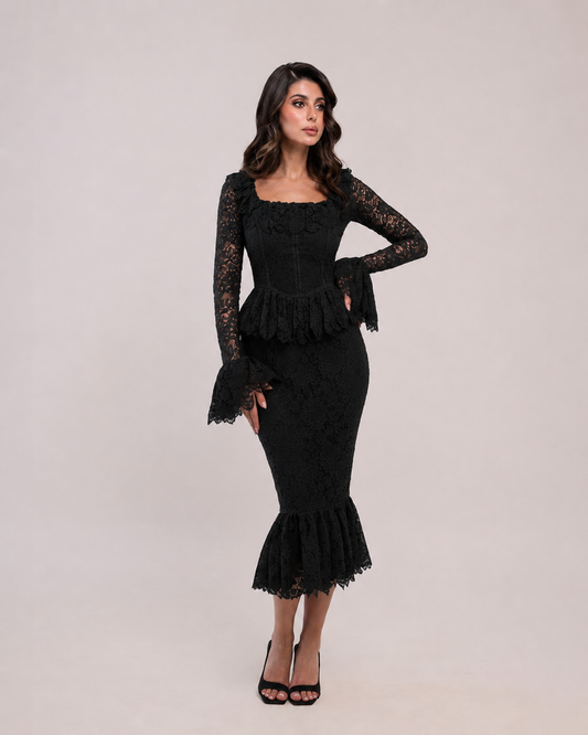Noir Éloise Lace Set
