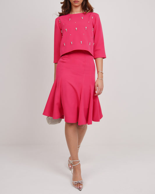 Fuchsia luxe rhinestone set