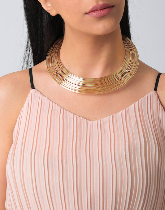 Gold Tone Layered Elegance Choker