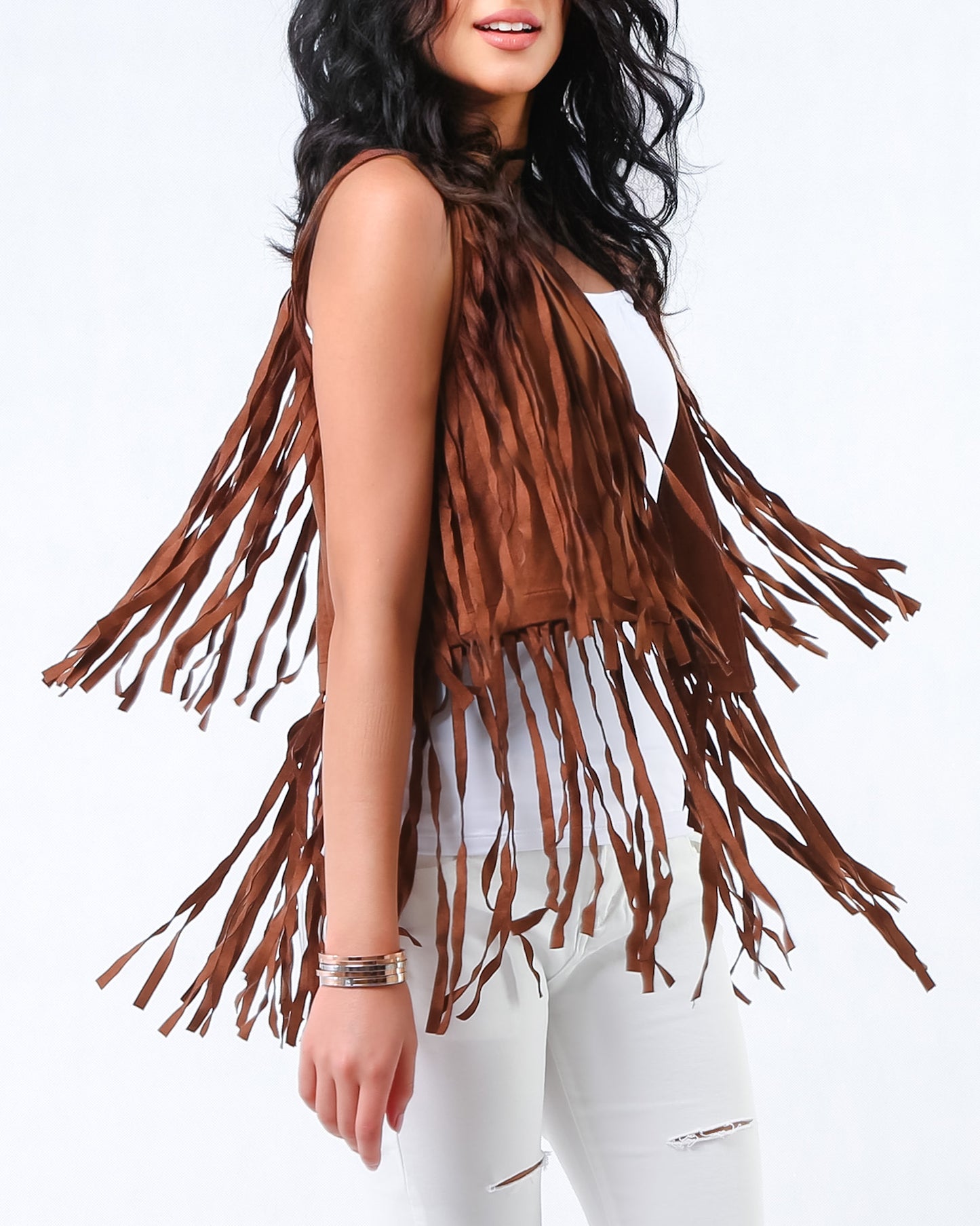 Suede Vest with Tassel
