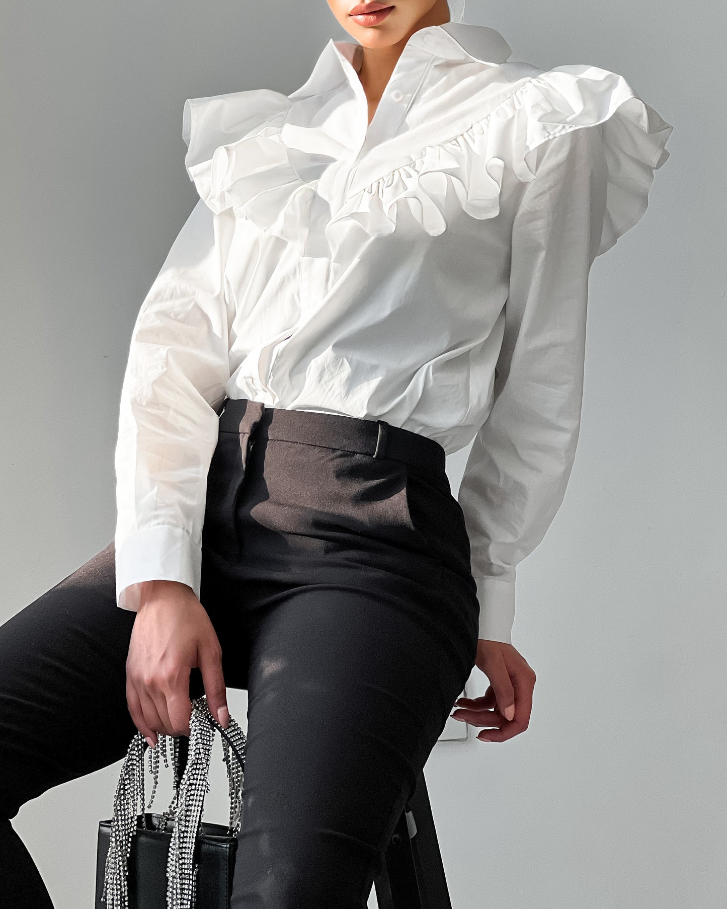 Prairie ruffle poplin shirt