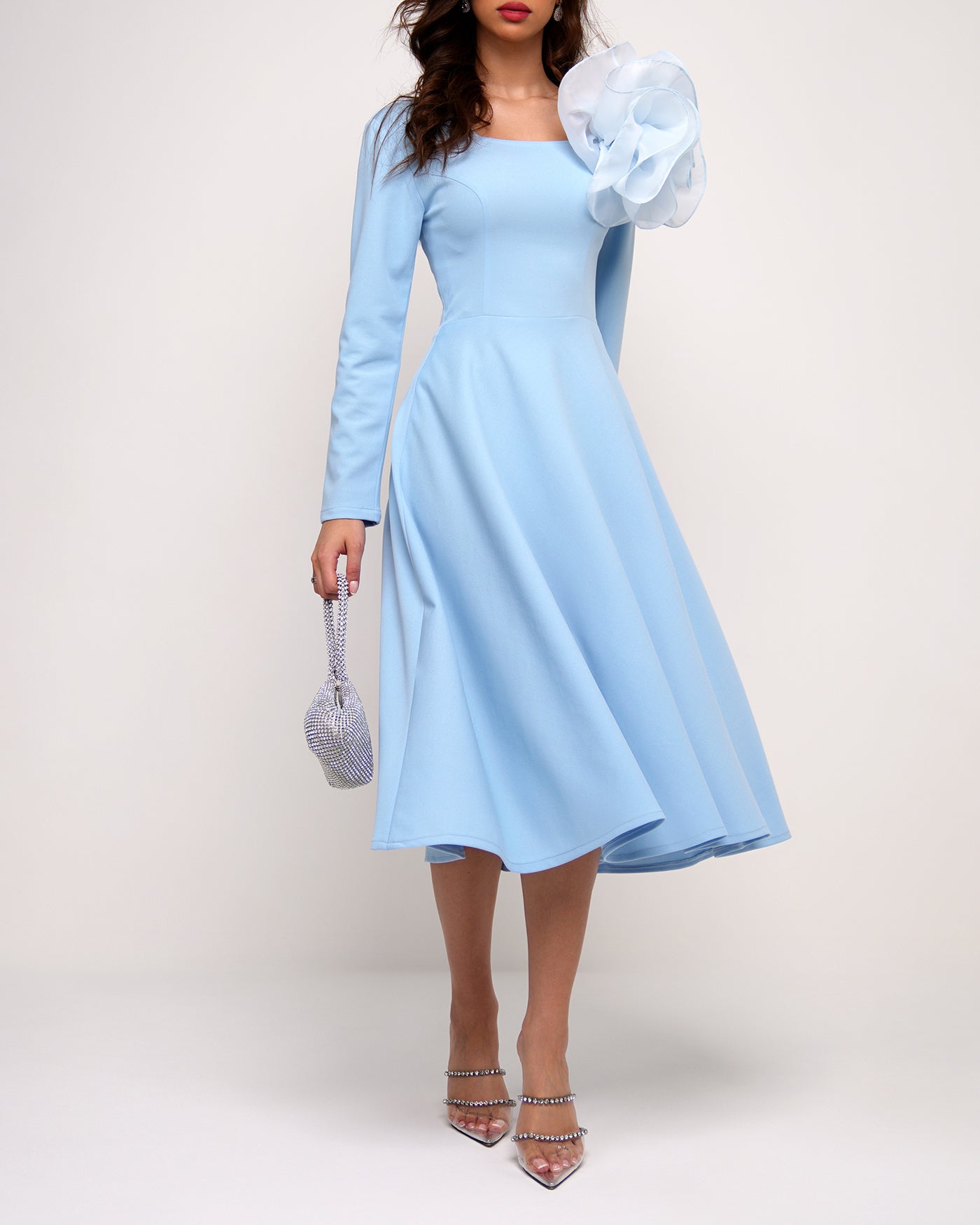 Cinderella blue 3d flower dress